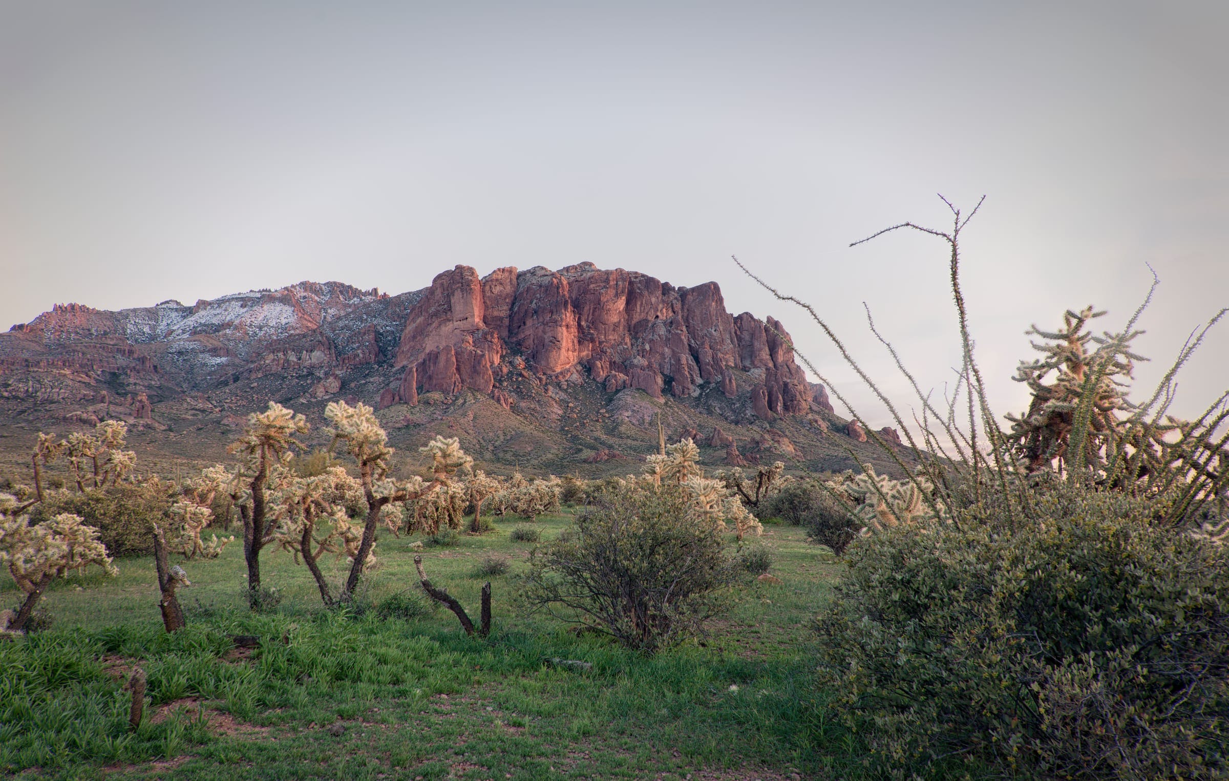 Sonoran Desert light over the Superstition Mountains east of Scottsdale