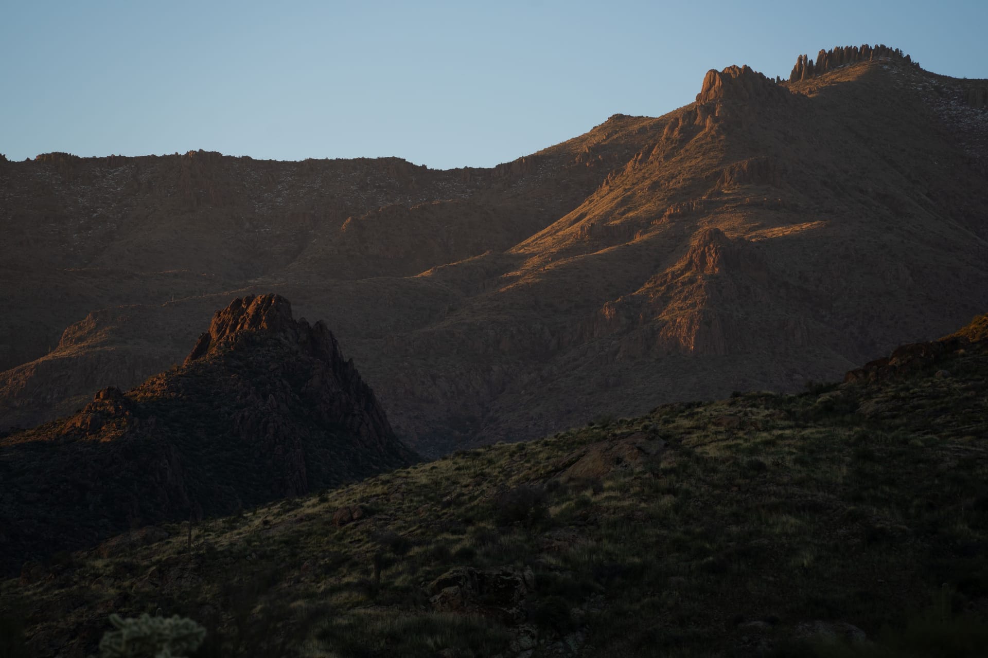 Capture of the Superstition Mountains showcasing rugged beauty at sunset — ZIP 85145