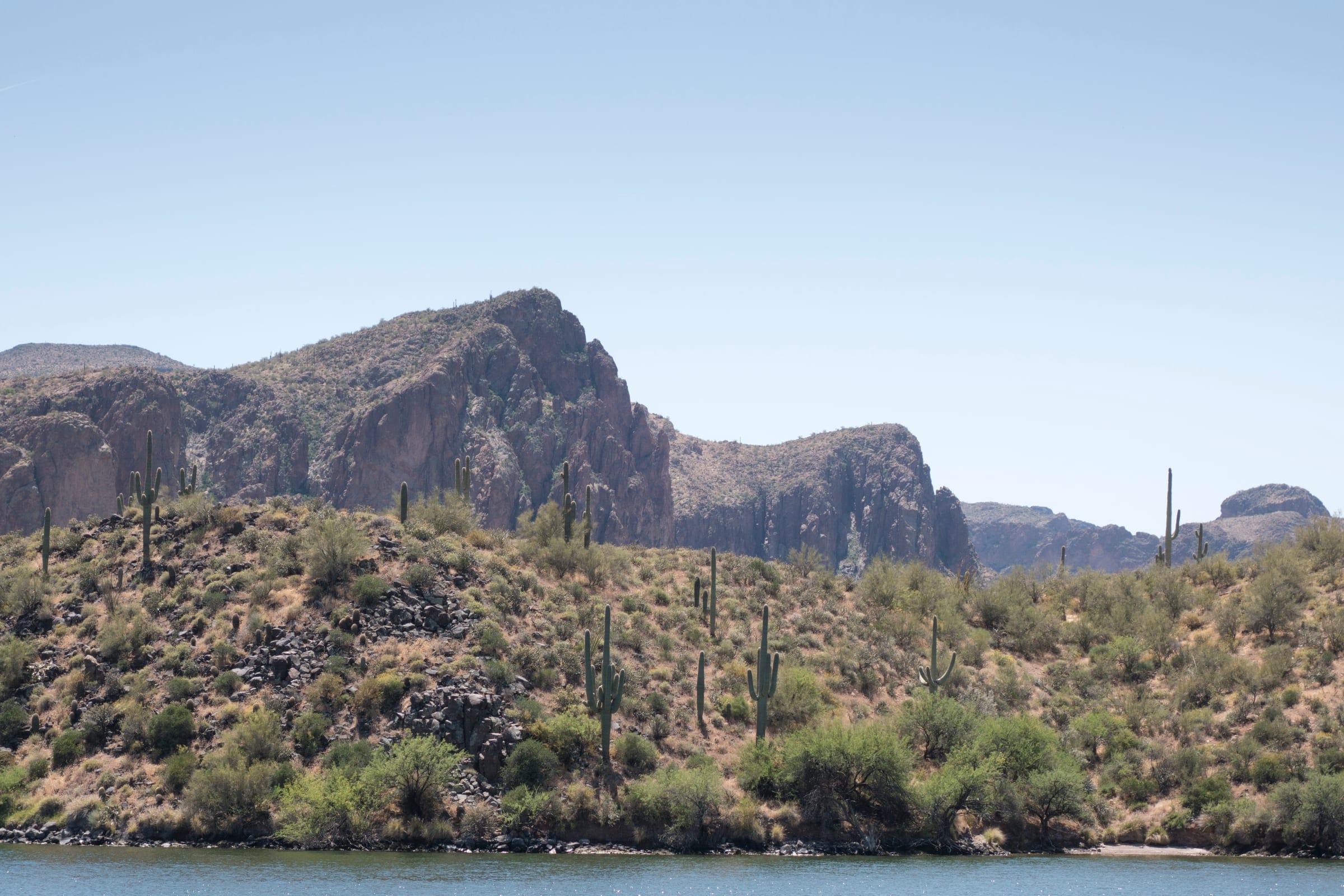 Saguaro Lake in the Sonoran Desert northeast of Scottsdale
