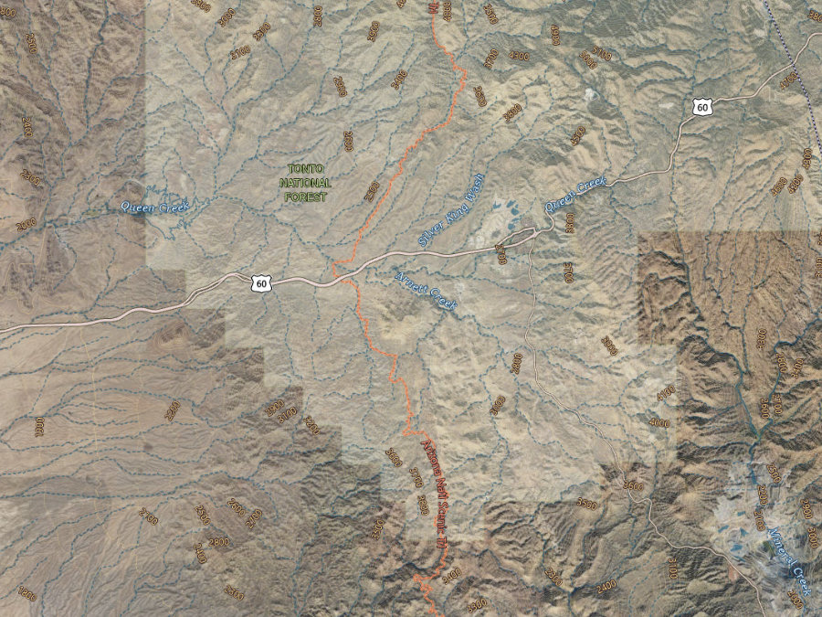 Aerial map of ZIP code 85173, Maricopa County, Arizona, showing highways, place names and the ZIP boundary